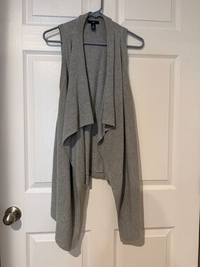 GAP Gray Sleeveless Draped Knit Cardigan